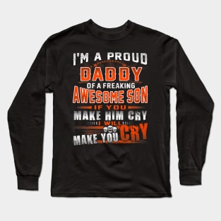 Daddy Awesome Son Fathers Day Long Sleeve T-Shirt